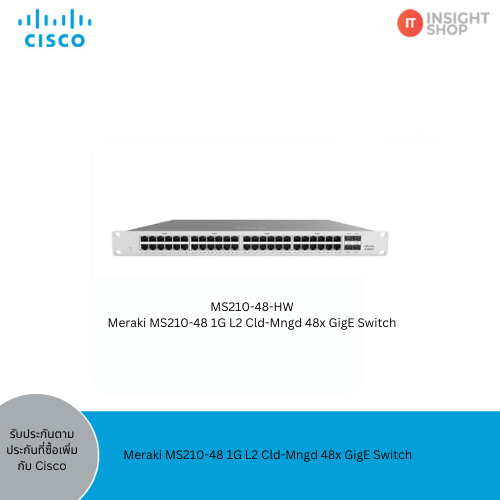 [MS210-48LP-HW] Meraki MS210-48LP 1G L2 Cld-Mngd 48x GigE 370W PoE Switch