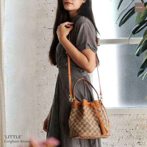 Little gingham brown bag 