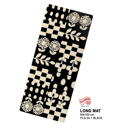 พรมรุ่น FLOWER, LEAF, AND GRID (LM) รหัส FLG 04-1 LM 50x120 ซม. BLACK (พรีออเดอร์)