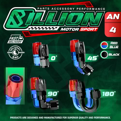 Billion ข้อต่อตรง ขนาด AN4 [BLUE-RED]