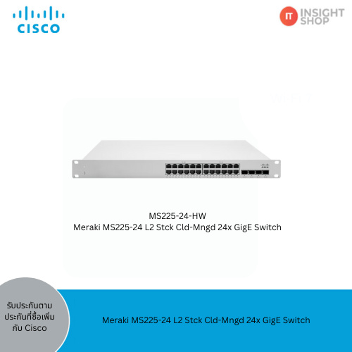 [MS225-24-HW] Meraki MS225-24 L2 Stck Cld-Mngd 24x GigE Switch