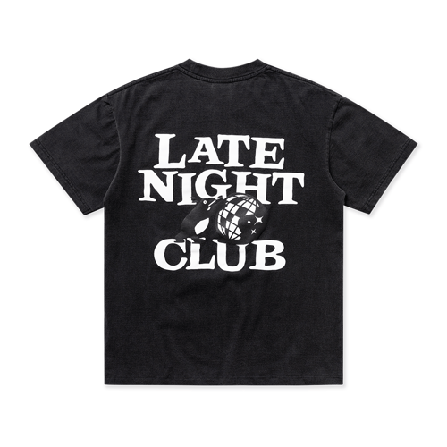 LATE NIGHT DANCE CLUB X LUCKYHAND LNLC T-SHIRT FADED BLACK