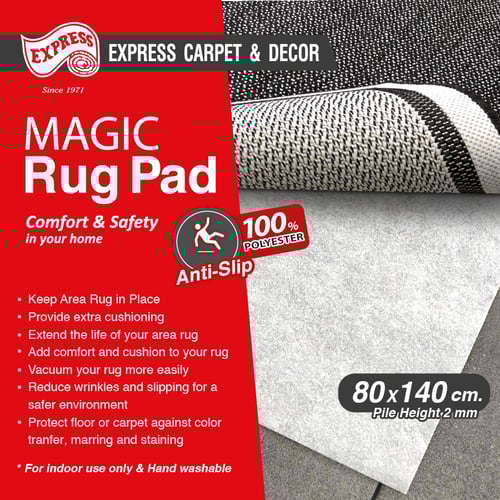 แผ่นรองพรมกันลื่นสีขาวรุ่น MAGIC RUG PAD ขนาด 80x140 ซม.
