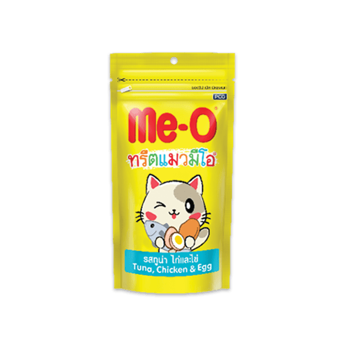 [MANOON] ME-O  Cat Treat มีโอ ทรีตแมว รสทูน่า ไก่และไข่ ขนาด 50 กรัม