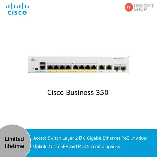 CBS350-8FP-E-2G-EU] Cisco CBS350-8P 8-port Gigabit PoE 120W power ราคาพิเศษ  | IT-Insight.Shop