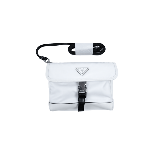 PRADA LEATHER NYLON CELL PHONE POUCH UNISEX WHITE