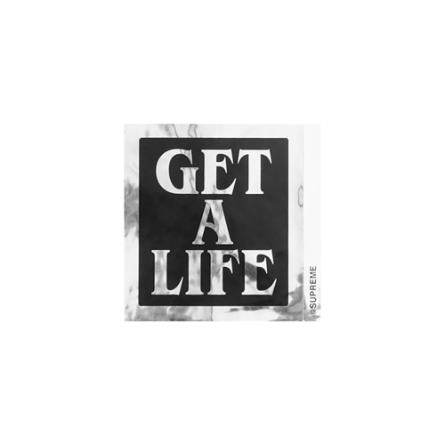 SUPREME GET A LIFE STICKER BLACK