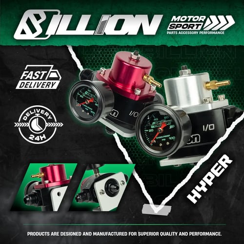 Regulator Kit Set เร็กกูเรเตอร์ Billion Hyper + หน้าเกจวัด [BLACK-SILVER]