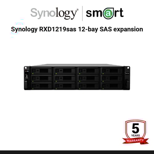 Synology RXD1219sas 12-bay SAS expansion unit for UC3200, SA3200D &nbsp;| กรุณาติดต่อเจ้าหน้าที่เพื่อขอใบเสนอราคา