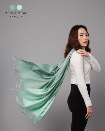 ผ้าพันคอแคชเมียร์ 2 โทน Mint&More