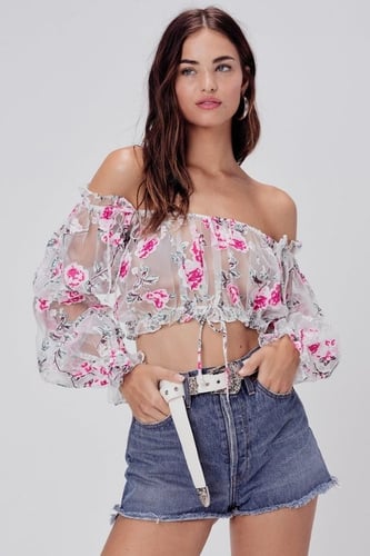 FOR LOVE & LEMONS - LOVELL BURNOUT CROP TOP
