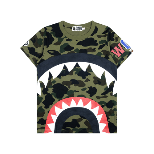 A BATHING APE 1ST CAMO BIG SHARK T-SHIRT DARK GREEN