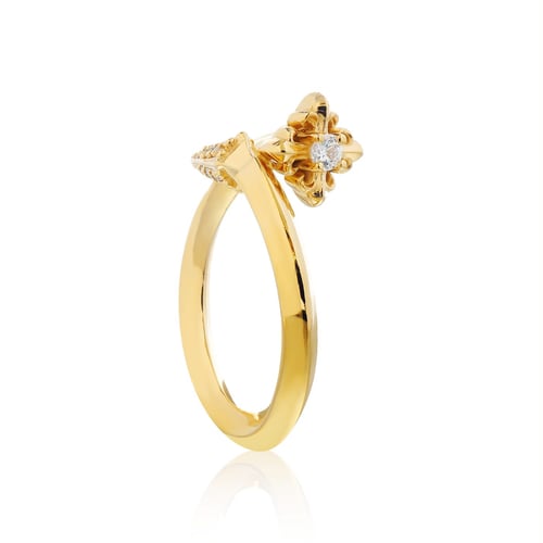 Rituals Cross Spear Ring Xtreme - Gold 24K แหวนเงินแท้ 925 แกะมือขัดเงาพิเศษ ชุบทองคำแท้ 24 กะรัต ประดับพลอยสวิสเกรดพิเศษ
