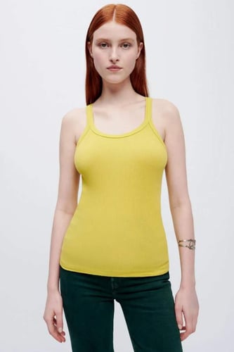 REDONE - RIBBED TANK TOP LIME