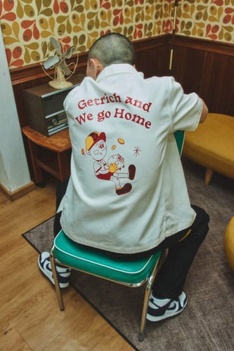 GET RICH EASY AND WE GO HOME COTTON SHIRT WHITE
