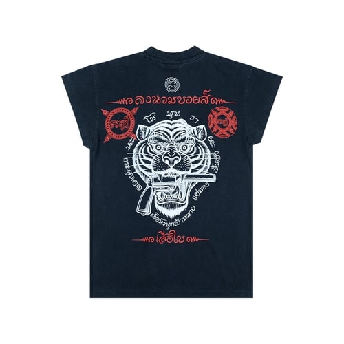 LONGNUAMBOYZ BAI TIGER SHORT SLEEVES T-SHIRT FADE BLACK