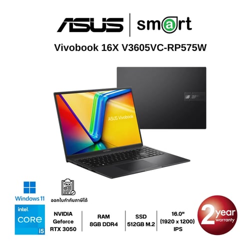 ASUS Vivobook 16X V3605VC-RP575W i5-13420H/8GB/512GB/16.0"/Win11 (Indie Black)
