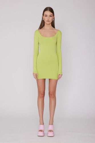 ROTATE - JUNO DRESS LIME