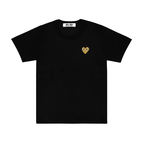 COMME DES GARCONS PLAY BASIC GOLD HEART T-SHIRT BLACK
