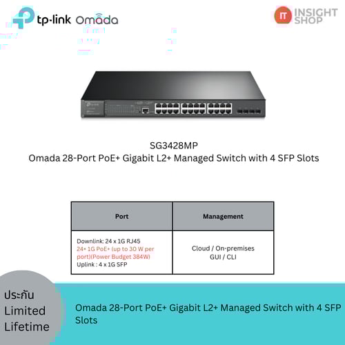 [SG3428MP] Omada 28-Port PoE+ Gigabit L2+ Managed Switch with 4 SFP Slots