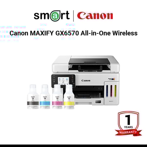 เครื่องพิมพ์อิงค์เจ็ท Canon MAXIFY GX6570 All-in-One Wireless Ink Tank (Colour)