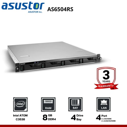 Asustor LOCKERSTOR 4RS AS6504RS 4-Bay Rack  อุปกรณ์จัดเก็บข้อมูลบนเครือข่าย