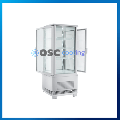 ตู้แช่กระจก 4 ด้าน ชั้นวาง 3 ชั้น "SANDEN" 2.8 คิว สีขาว [SAG-0782C-WHITE]