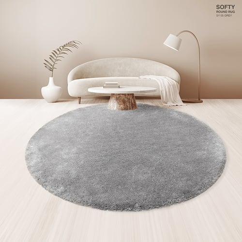 พรมวงกลมรุ่น SOFTY (C-L) SY05 C-L 160x160 ซม. GREY