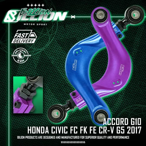ชุดปรับมุมล้อหลัง Billion Honda Civic FC/FK/FE, Accord G10, CR-V G5 (Rear Camber Kit | สีม่วง)