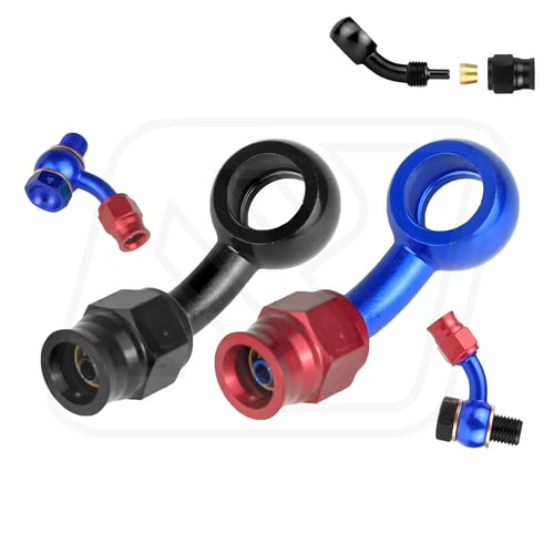 Billion หัวบันโจ PTFE AN3 แบบตรง/45° (BLUE-RED/BLACK)