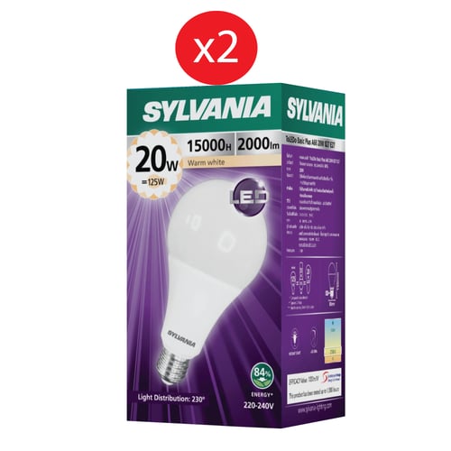 [แพ็ค 2 ] SYLVANIA หลอดไฟ LED รุ่น ToLEDo Basic Plus A80 20W E27 แสงวอร์มไวท์