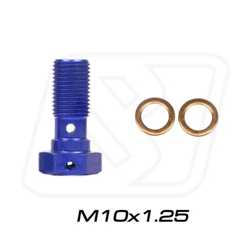 Billion ตัวหนอนบันโจ M10 x [1.0/1.25]+แหวนทองแดง M10 (BLUE/RED / BLACK)