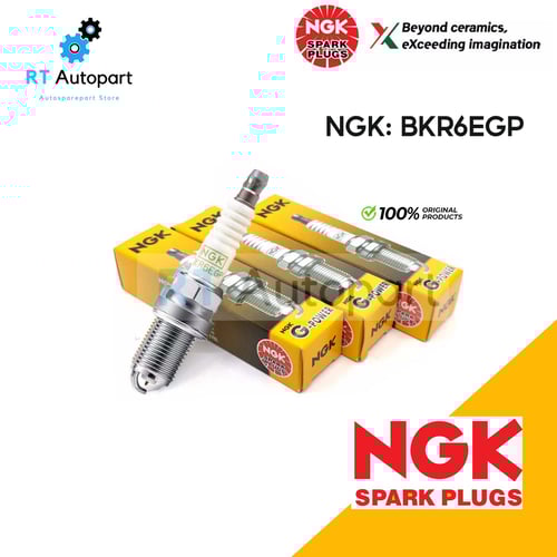 NGK หัวเทียน BKR6EGP / หัวเทียน NGK (1ชุด 4 หัว)