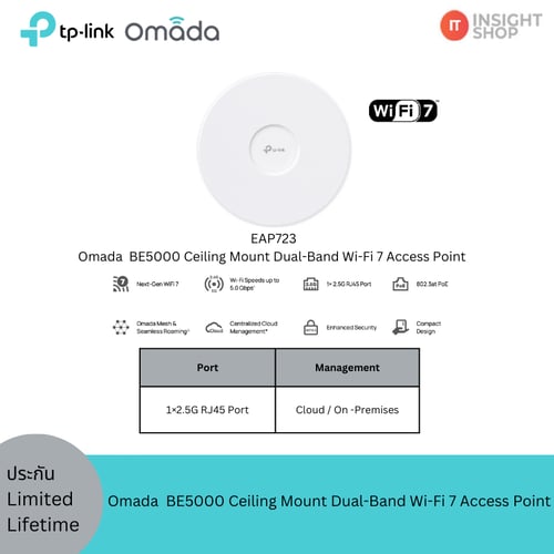 [EAP723] Omada BE5000 Ceiling Mount Dual-Band Wi-Fi 7 Access Point