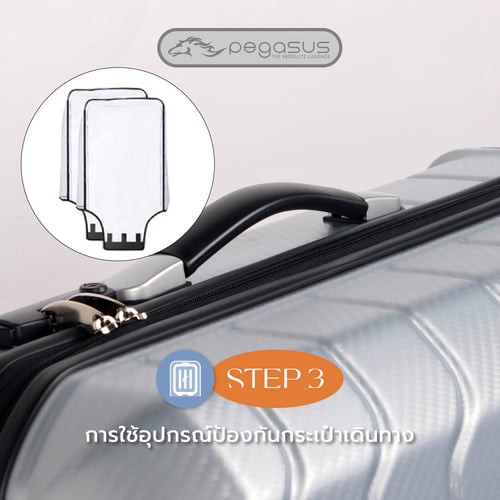 วิธีการทําความสะอาดกระเป๋าเดินทาง ขั้นตอนที่3 การใช้อุปกรณ์ป้องกันกระเป๋าเดินทางทาง (ถุงคลุม)