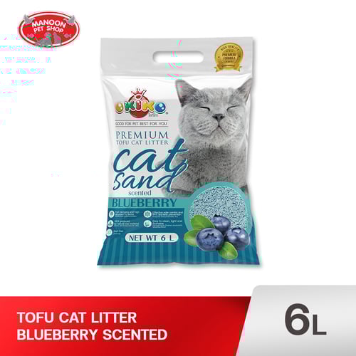 OKIKO ทรายแมวเต้าหู้ BLUEBERRY 6L.