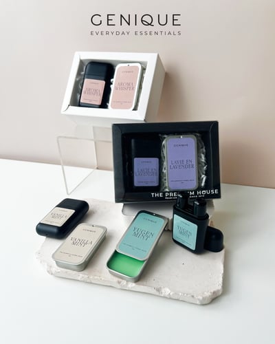 Genique พรีเมี่ยมเซท Giftset Happy Heal ยาดมสองรู+ Aroma Relaxing Balm