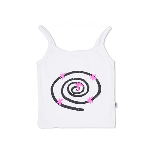 V.G.H SPIRAL WORLD CAMI TOP WHITE