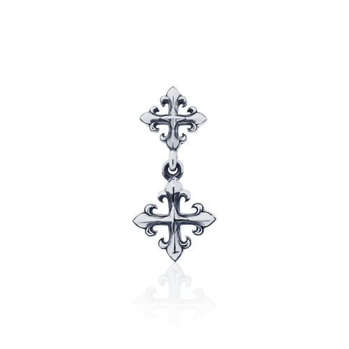 Rituals Cross Relics earring Stud ต่างหูเงินแท้ 925 แบบปักก้าน แกะมือขัดเงาพิเศษพร้อมลงดำขับลาย **ขายเป็นชิ้น/ข้าง