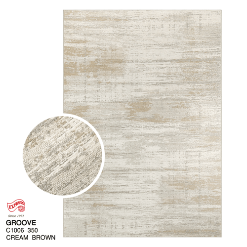 พรมรุ่น GROOVE (L1) C1006 350 L1 200x290 ซม. CREAM BROWN