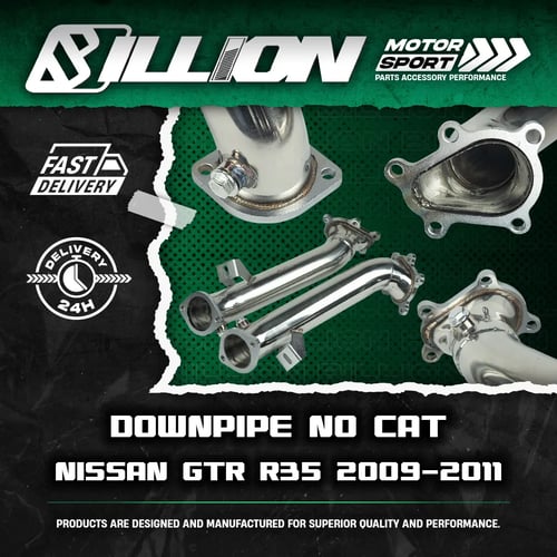 Downpipe Billion No Cat สำหรับ Nissan GTR R35 09-11
