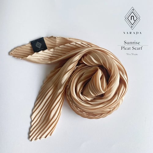 ผ้าพันคอซาตินอัดพลีท Sunrise 01N-707008