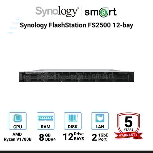 Synology FlashStation FS2500 12-bay 2.5" SATA All-flash storage  | กรุณาติดต่อเจ้าหน้าที่เพื่อขอใบเสนอราคา