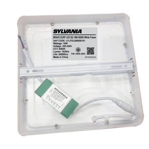 SYLVANIA โคมไฟดาวน์ไลท์ติดลอย รุ่น BRAVO SURF LED SQ 18W 6500K White Frame (หน้าเหลี่ยม) ขอบขาว แสงเดย์ไลท์