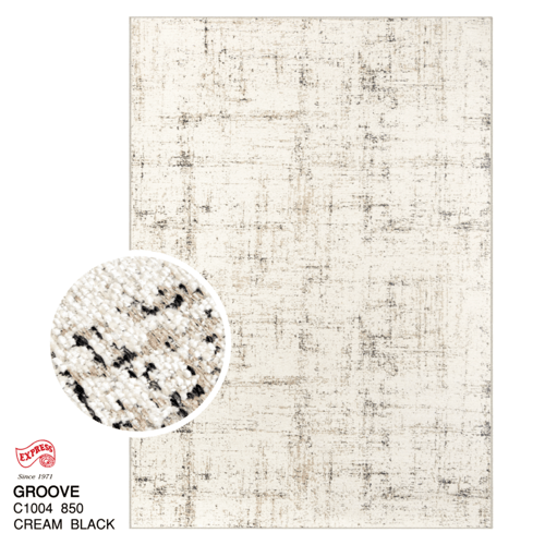 พรมรุ่น GROOVE (L1) C1004 850 L1 200x290 ซม. CREAM BLACK