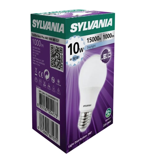 Pack 2 หลอดไฟ LED SYLVANIA ToLEDo Basic Plus A60 10W ขั้ว E27  (Daylight )