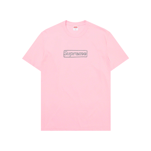 SUPREME X KAWS CALK LOGO T-SHIRT PINK