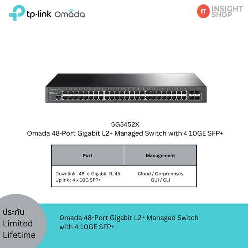 [SG3452X] Omada 48-Port Gigabit L2+ Managed Switch with 4 10GE SFP+