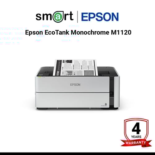 เครื่องพิมพ์อิงค์เจ็ท Epson EcoTank Monochrome M1120 Wi-Fi Ink Tank Printer (ขาว-ดำ)