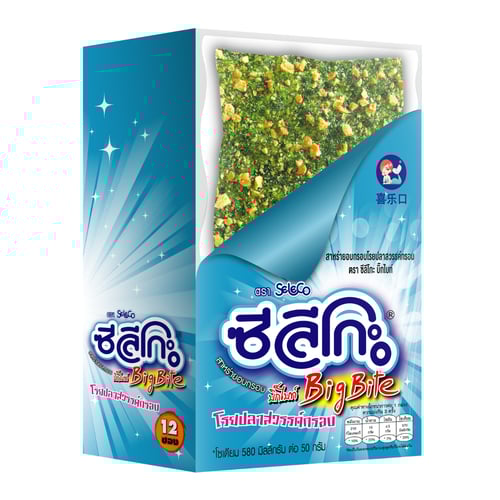 ซีลีโกะ Big Bite สาหร่ายอบกรอบ โรยปลาสวรรค์กรอบ 12 ซอง/กล่อง ( ขนาด 48 กรัม )